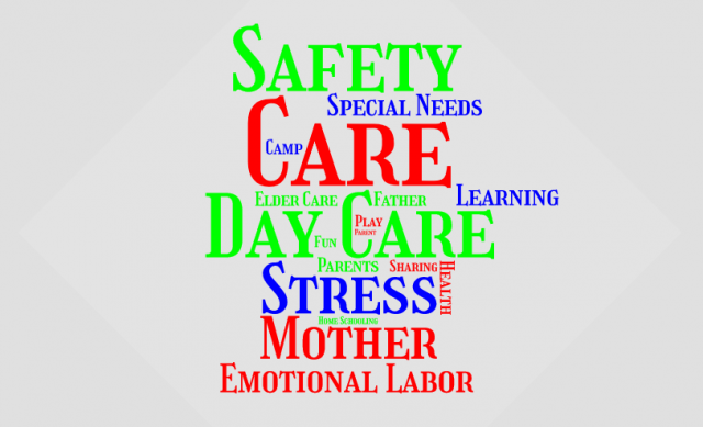 Child and elder care word cloud 